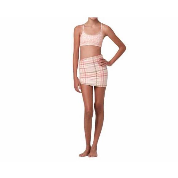 NEW SUBMARINE girls scrunch it cover up in gingham cream - Picture 1 of 3
